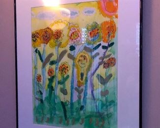 Framed smiley flowers