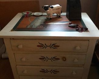 SOLD. small dresser sprouting wheat. It's a miracle