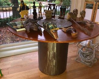 Cherry Veneer and steel base with decorative steel plate by Iron Horse Design you need this