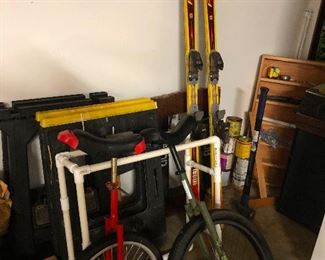 Unicycles!! Learn to juggle and you have a livelihood with these. Also, skis