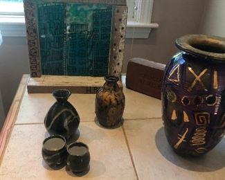 Vase on the right covered in censored profanity