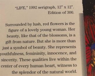 LIFE serigraph. "Witness to the splendor of the natural world"