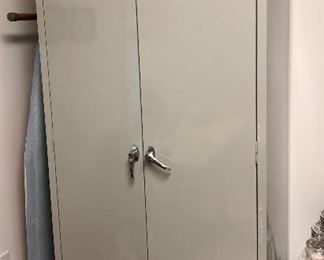 Metal storage with shelves