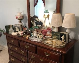 Beautiful nine drawer dresser with mirror