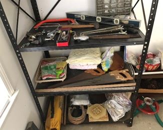Hand saws, hand tools, horse shoes, tree stand and more