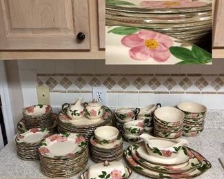 'Desert Rose' Franciscan Dinnerware England 94 pieces, serving pieces, salt and pepper, cream and sugar, large and small bowls, butter dish and more