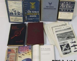10 various books on WWII mostly Air Corp. includes 2 Air Officers Guides; Aircraft engine, etc.
