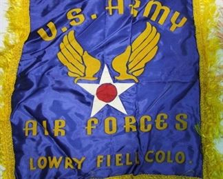 6 WWII Silk Army/Air Corp Sweetheart pillow shams from various training Air Bases.
