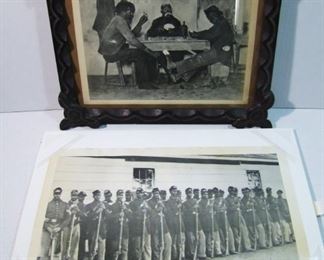 2 Black memorabilia prints including: 1898 card cheating print, and a replica print of CW Black Soldier

