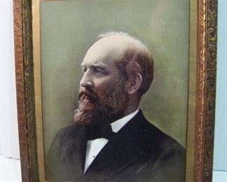 C/1880 framed litho of President James A. Garfield, 12x14"h.
