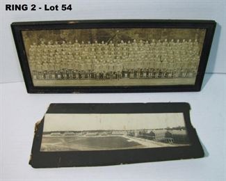 2 WWI Panoramic photos including: Battery "D" 347th Field Artillery at Camp Lewis. Panoramic photo of 7th Calvary Army Post Cloud Springs, Georgia.
