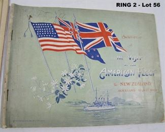 Huge collection from one US Sailor (Seaman Glen A. Fitzgerald, USS Battleship Vermont) on a 1908 World Fleet Tour includes souvenir booklets from each country's port plus over 400 postcards with many in sets, also includes a group of personal letters, all sold as one lot!  Note: The 1908 Fleet was called "The Great White Fleet".  The Battleship USS Vermont, designated "BB-20", of the Connecticut class.  She was built in 1907 and scrapped in 1923.
