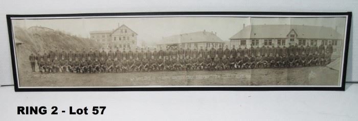 1919 Panoramic photo of 163rd Ambulance Corps. Training in Germany, 36x8"h.
