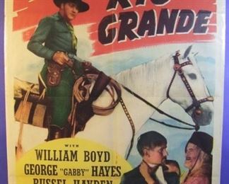 1940s Hopalong Cassidy Movie Poster "North of the Rio Grande", 27 1/2" X 41"

