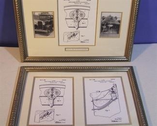 2 Framed US Patents for Henry Fords Instrument Assembly, 13" X 18"
