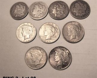 Group of Antique US Silver Dollars incl. 1878, 1882-S, 1883, 1900-O, 4 - 1922, 1923
