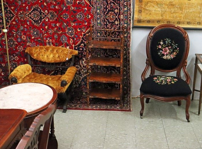 Victorian Chairs, 10' x 13'6" Kashan Rug