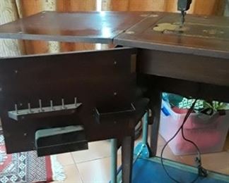 Vintage Singer sewing table