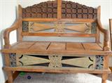 Beautiful Tibetan bench with various colors and tones