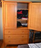 Two piece matching set.  Nightstand and armoire.  Matches lovely with the cart as well.