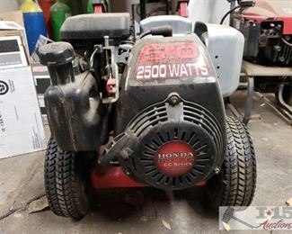 5000: Craftsman 120v 2500watt AC Generator
5.0hp honda pull-start motor. Portable on cart w/ wheels