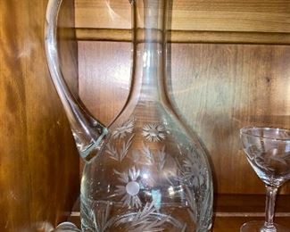 CRYSTAL ETCHED PITCHER