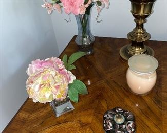 SILK FLOWERS AND CANDLES