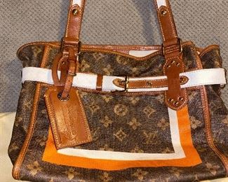 AUTHENTIC LOUIS VUITTON MONOGRAM TISSE SAC RAYURE PM TOTE GREAT CONDITION