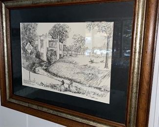 FRAMED LITHOGRAPH BY C. DUNPHY