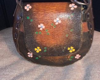 VINTAGE MUSHROOM LEATHER HANDBAG