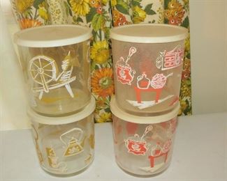 HAZEL ATLAS MID CENTURY FOOD CONTAINERS.