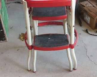 MID CENTURY KITCHEN STEP STOOL.