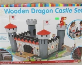 Toy Wooden Dragon Castle Set