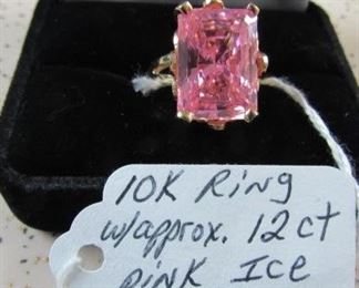 10K Gold & Pink Ice Ring