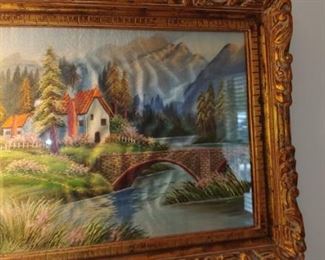 Wonderful vintage silk painting