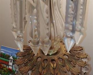 Cool vintage lamp with prisms marble