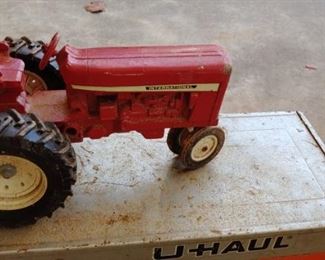 Metal red tractor toy