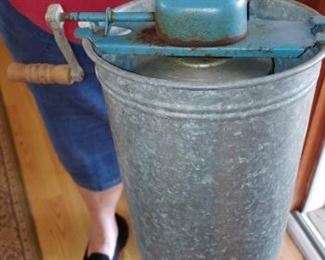 Great Vintage galvanized ice cream maker