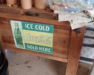 Coca-Cola wood ice chest
