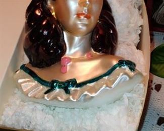 Beautiful glass blown scarlet and Rhett Christmas ornaments