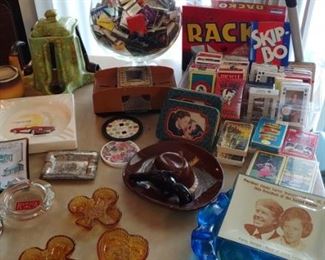 Vintage games ashtrays etc.