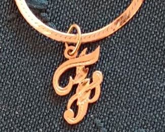 14 karat gold bracelet initial F