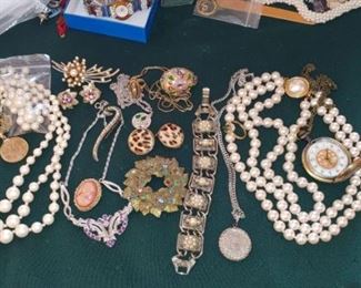 Large selection of real and costume jewelry