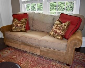 Hancock and Moore suede sofa