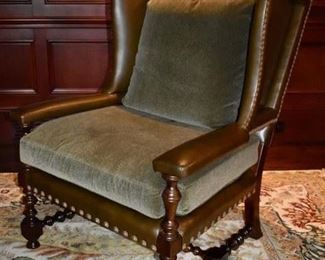 Hancock & Moore leather wingback chair
