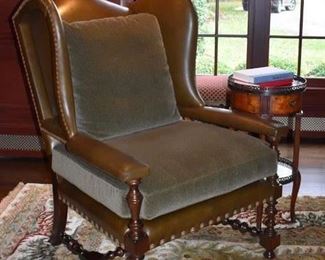 Second matching Hancock & Moore leather wingback chair