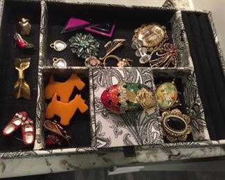 Costume jewelry & Judith Leiber pill box