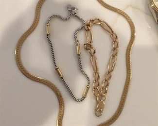 14k gold necklace & bracelets