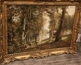 "Winter is Coming" placed W.R. Knight 19th century oil painting