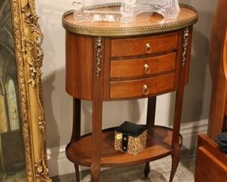 French style diminutive three drawer end table